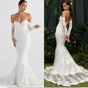 Isabelle  White Lace Off-Shoulder Dress